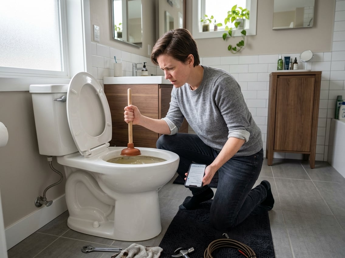 Stoppet toilet
